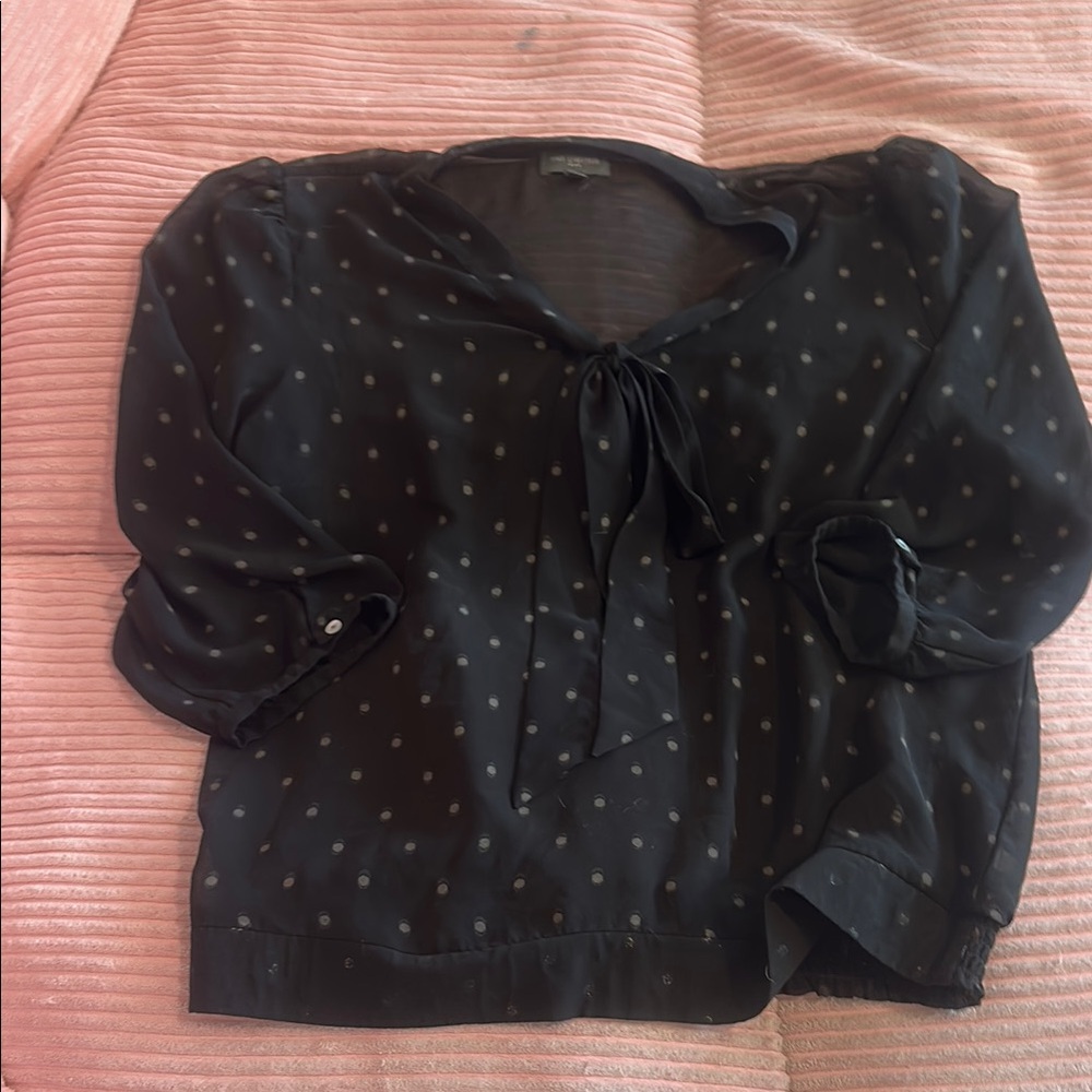 Black Polka Dot Women's Top